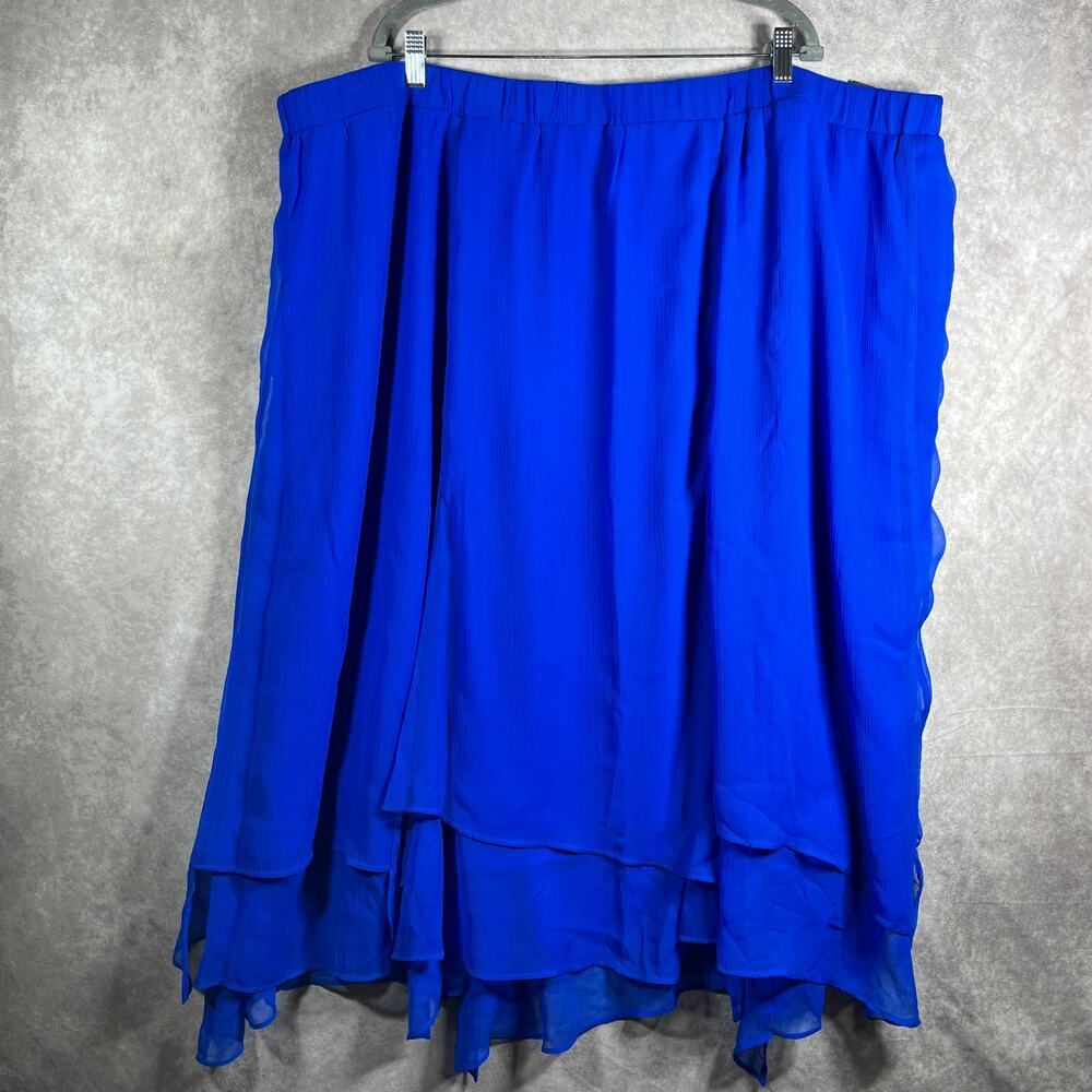 Catherines Skirt Womens Size 4X Blue Knee‎ Length Layered Pull On A-Line NEW